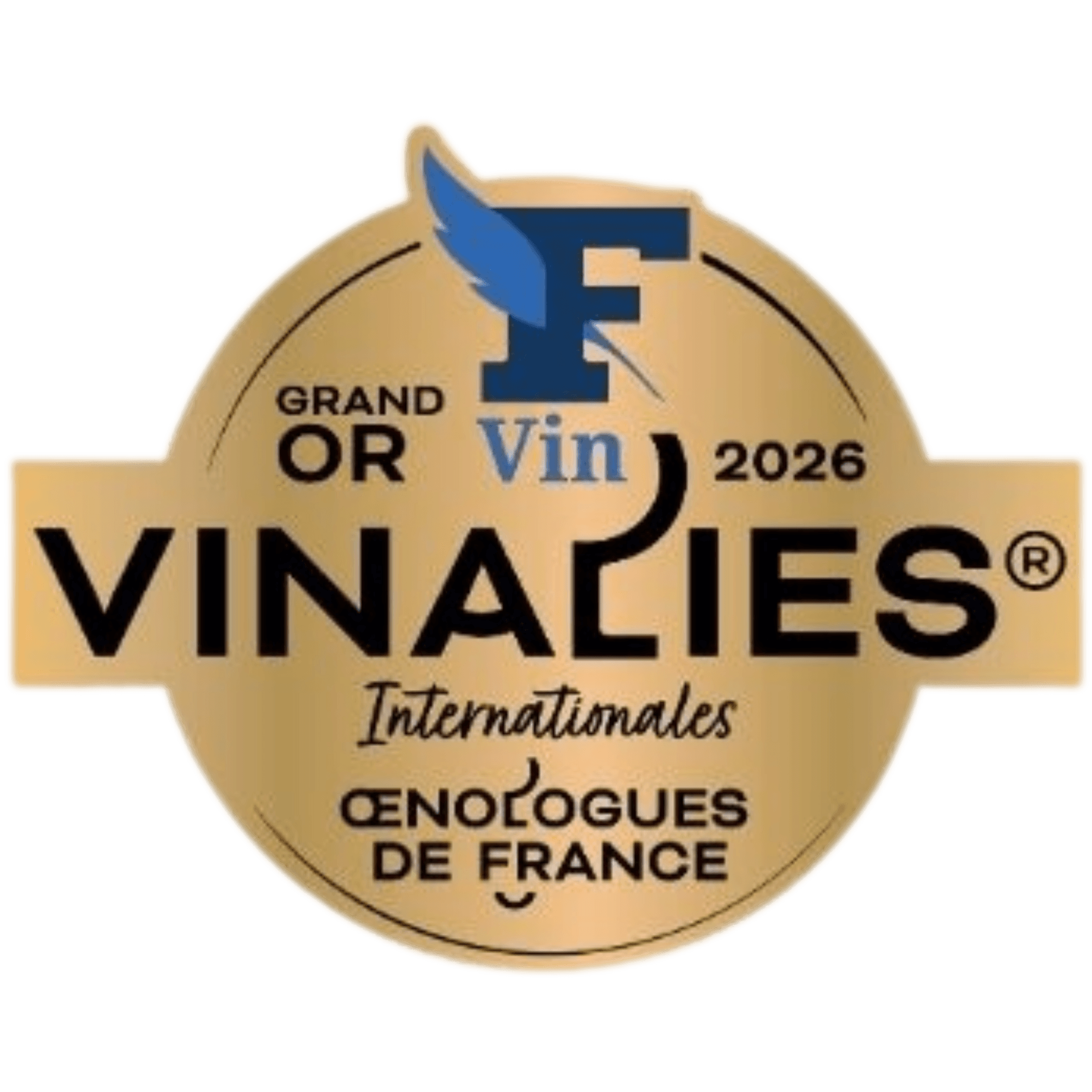 Veľká zlatá medaila z prestížnej medzinárodnej súťaže Vinalies Internationales 2026, symbol najvyššej kvality vína a výnimočného hodnotenia od odborníkov.